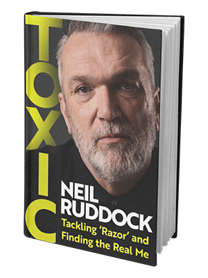 Toxic by Neil Ruddock The book cover of Toxic: Tackling 'Razor' and Finding the Real Me by Neil Ruddock
